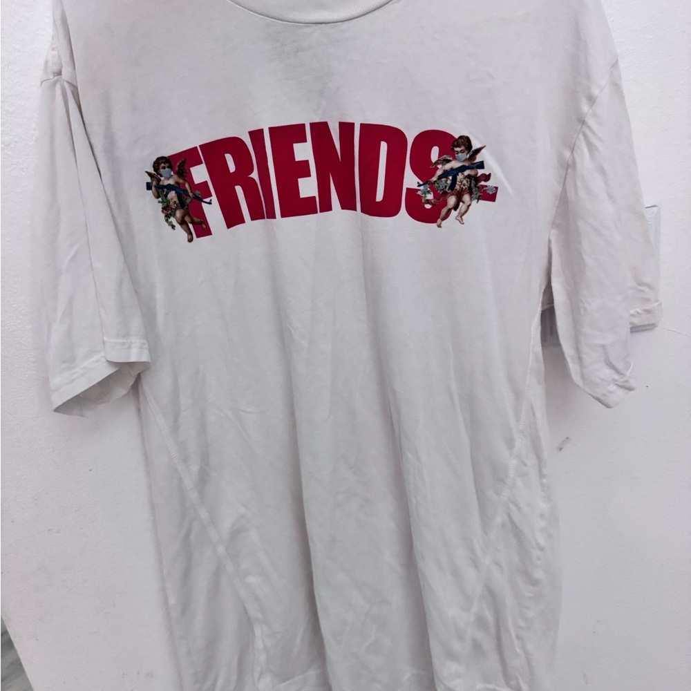 VLONE White Tee with Red 'FRIENDS' Graphic